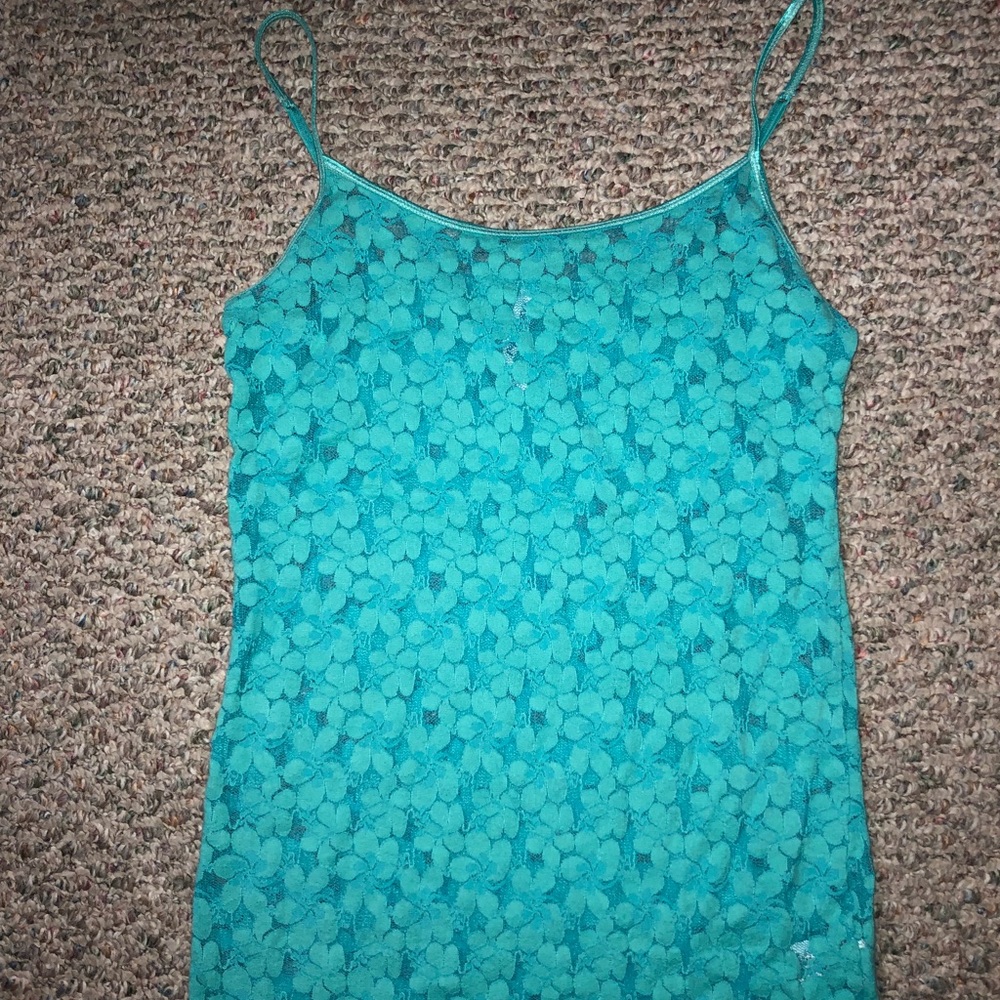 Aeropostale blue flowery tank
